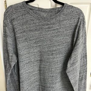 J Crew Men's Black and Gray Heather L/S Shirt